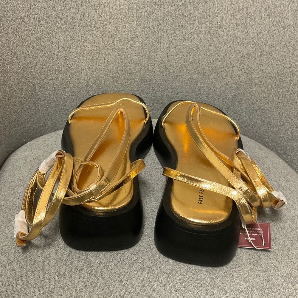 Free People Gold Strappy Sandals - Picture 5 of 6